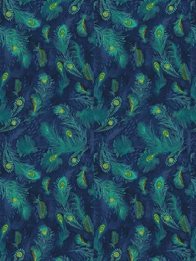 Decopatch papier Pauwenveren in wildverband blauw