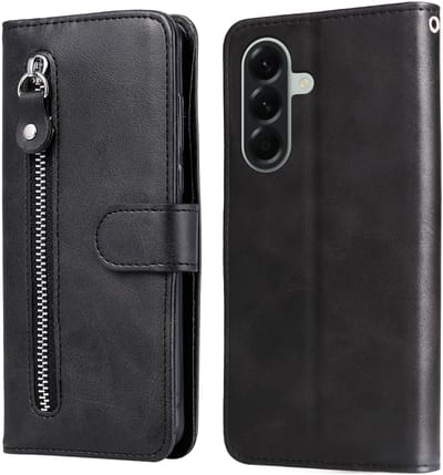 zwart wallet book-case rits hoesje - Telefoonhoesje geschikt voor Samsung Galaxy A57 5G