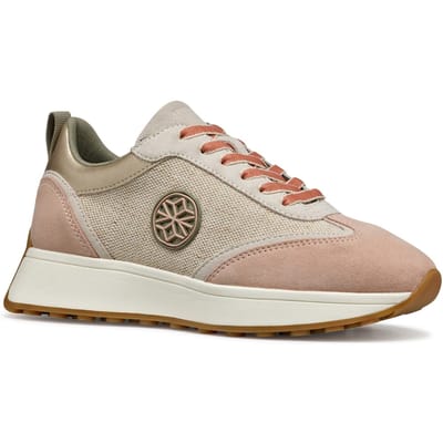 Geox D AMABEL Synthetisch Polyurethaan Dames Lichte Zand/Lichte Taupe Sneakers