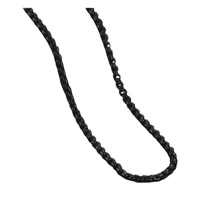 Aramat Jewels | Halskettingen | Zwarte Stalen Jasseron Ketting – Stoere Schakelketting Unisex RVS | 2.5mm / 60cm |60cm | | Staal | Volwassenen | Verkleurd niet