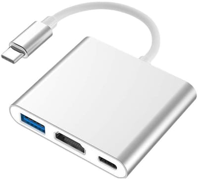 Oneay USB-C naar HDMI-adapter (4K / 30Hz), 3-in-1 converterkabel voor MacBook Pro 2017/2018, MacBook, Mac Pro, iMac, Chromebook en overige USB 3.0 Type-C apparaten