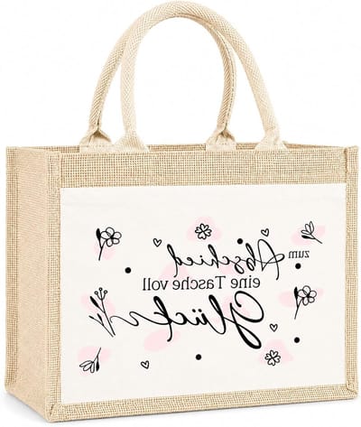 Afscheidscadeau voor collega's - Jute tas met inspirerende spreuk voor een nieuw begin, perfect als geschenk bij vertrek uit het kantoor