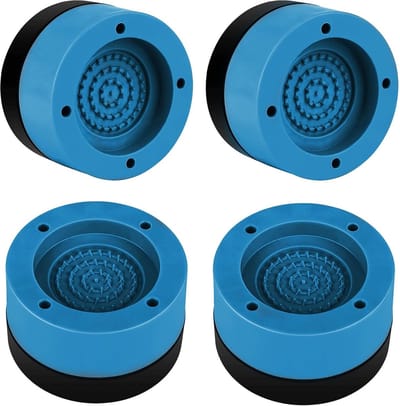 Anti-vibratie matten voor wasmachine en droger - Geluidsisolatie en trillingsdemping - 4 stuks blauw