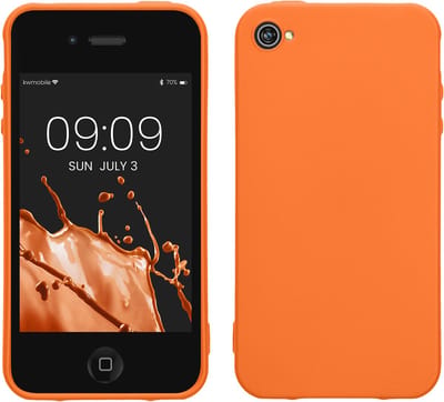 kwmobile telefoonhoesje geschikt voor Apple iPhone 4 / 4S - Hoesje voor smartphone - Back cover in fruitig oranje