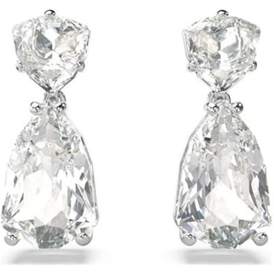 Swarovski Mesmera Serie Druppelvormige Rhodium-Plated Oorbellen Dames oorbellen Zilver 5661683 Box+Shopping Bag (Random Color) white