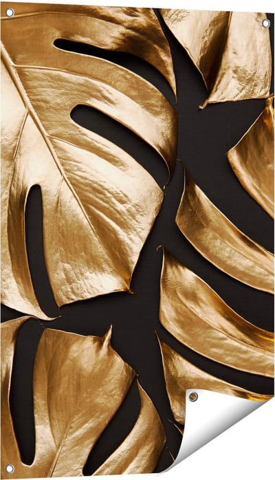 Gards Tuinposter Gouden Bladeren - 60x90 cm - Tuindoek - Tuindecoratie - Wanddecoratie buiten - Tuinschilderij