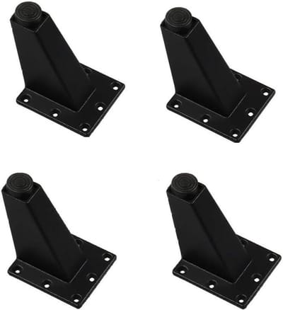 Metalen meubelpoten - Bankpoten set - Meubels verhogen - Zwaar ijzer - 4 stuks - Mat zwart