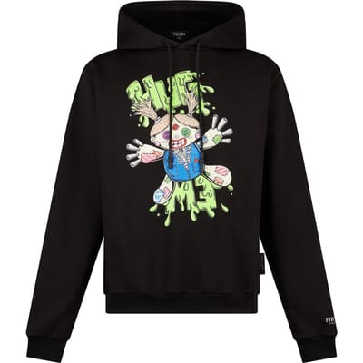 Lichtgewicht sweatshirt met capuchon voor heren Tdc Hug Print Hoodie X Testa Di Chezzo Zwart