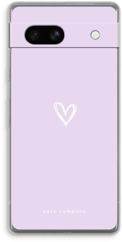 Case Company® - Hoesje geschikt voor Google Pixel 7A hoesje - Klein hartje paars - Soft Cover Telefoonhoesje - Bescherming aan alle Kanten en Schermrand