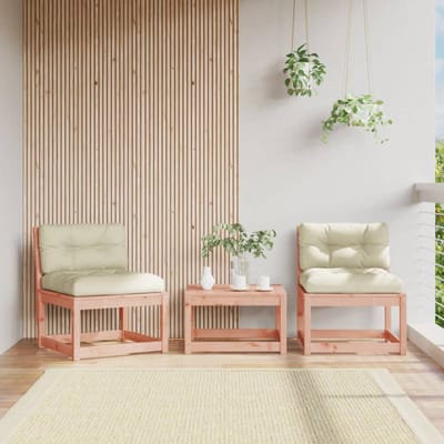 vidaXL - Tuinbanken - met - kussens - 2 - st - massief - douglashout