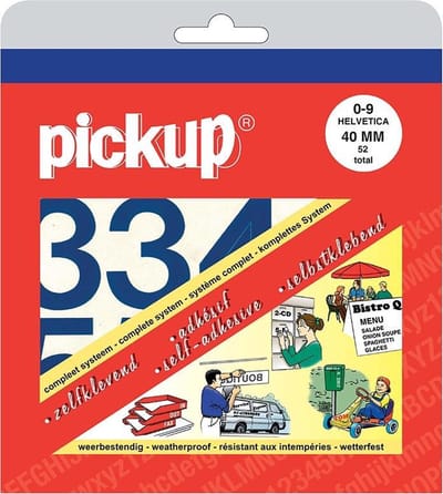 Pickup plakcijfers boekje Helvetica blauw - 40 mm