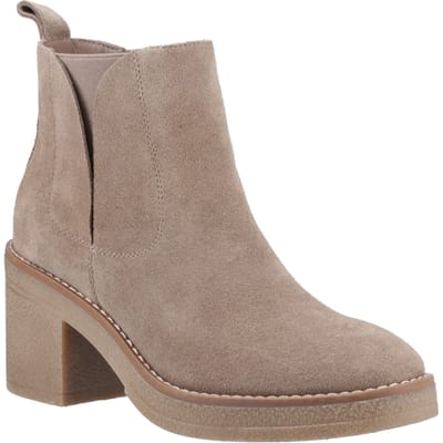 Hush Puppies Felicia Suède Dames Taupe Hak Chelsea Boots