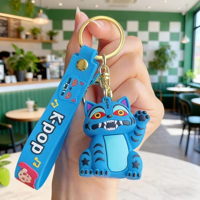 KPOP Poupée Vaudou Chasse aux Sorcières Groupe Porte-clés Groupe d'Hommes Sac Petit Pendentif Porte-clés Animation Petit Cadeau blue