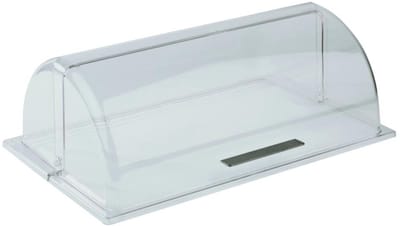 APS Rolltop Afdekking - transparant GN 1/1 deksel met chroomgreep - 53 x 32,5 x 19 cm