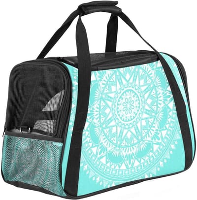 Huisdier Reisdrager - Draagtas Kat Hond - Veilig Vervoer - Luchtvaart Goedgekeurd - 43x25x30 cm - Meerkleurig Mandala