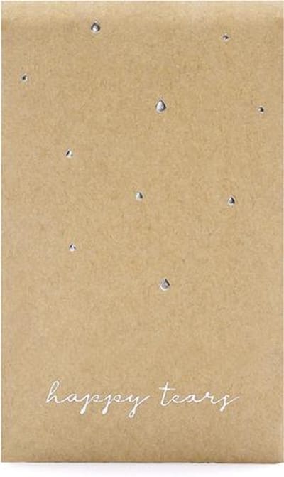 Bruiloft zakdoekjes - Happy tears - kraft/zilver - 10 stuks
