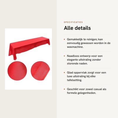 Dailygoods- Tafelkleed Vlekbestendig 145x320 cm - Rechthoekig - Polyester - Afwasbaar - Elegant - Geschikt voor Feesten/Bruiloften - Tafelbedekking