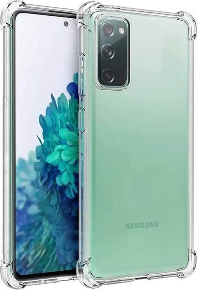 LuxeBass Hoesje geschikt voor Samsung Galaxy S20 FE - Anti Shock - Silicone case - Kunststof - Soft cover - Schokbestendig - Transparant