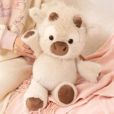 Schattig Schotse Hooglander Pluche Speelgoed 45cm - Knuffelbare Rennen Koe Knuffeldier Gemaakt Met Premium Zachte Stof Rustgevende Metgezel. 40cm beige