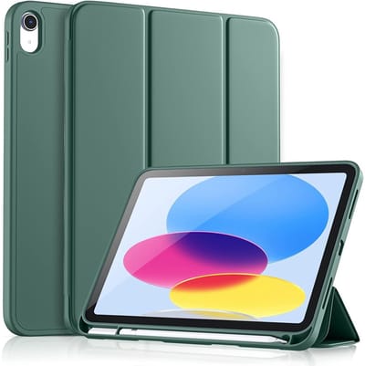 CaseMania Bookcase hoesje geschikt voor iPad 11 (A16)/iPad 10.9 (2022) - Effen Groen - Kunstleer