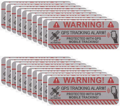 Dailygoods- Waarschuwingssticker 20 stuks - GPS-trackingsticker