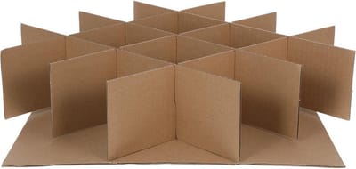 Verhuisdozen Inzetstukken - Verpakkingsverdelers Karton - Breekbaar Transport - Raster Indeling - 33.5 x 33.5 cm - Lichtbruin