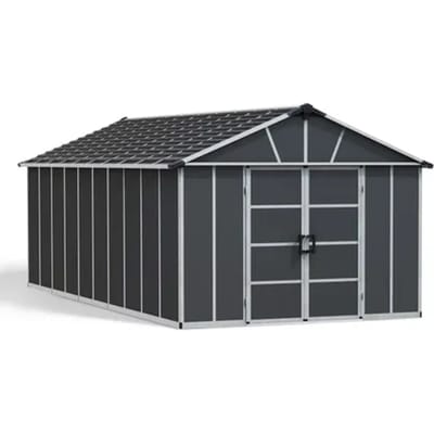Canopia Metalen Tuinhuis Yukon - Donkergrijs - 643x332cm - Enkele Deur