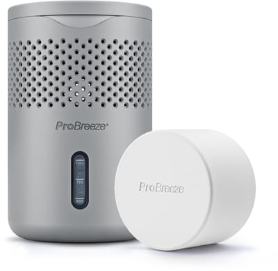 Pro Breeze Osmo® Vochtvanger 1,3L – Navulbare Vochtvreter met 700g Tablet – Luchtontvochtiger zonder Stroom – Grijs