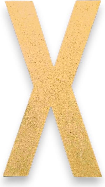 MGM Trading - X - Letters en Cijfers van MDF - 10 cm hoog - 9MM Dik - Beige - Laser gesneden - Per Stuk