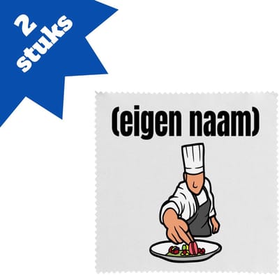 Akyol - chefkok brillendoekjes - Kok - iemand die goed kan koken - met eigen naam - leuk cadeau voor iemand die chefkok is - cadeau - kado - 17,8 bij 17,8 cm - 2 stuks