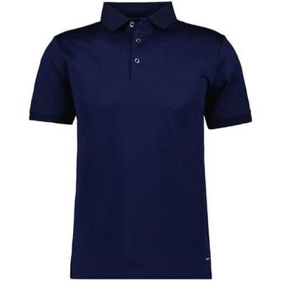 Ragman Polo Luxury Uni Color Mercerized Cotton Marine / male