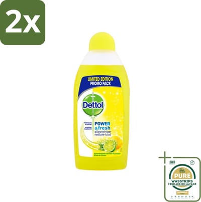 Dettol Power & Fresh Allesreiniger Citrus 500 ml - Voordeelverpakking - 2 stuks - Keukenreiniger - Badkamervuil
