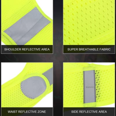 Gilet de sécurité réfléchissant haute visibilité réglable Nuit Course Cyclisme Vêtements de sécurité L gray