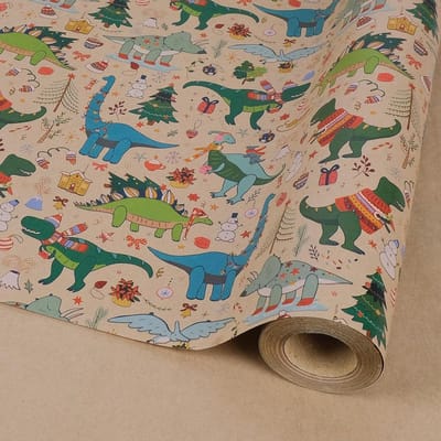 Inpakpapier - Cadeaupapier Kraft - Feestelijke Verpakking - Dierenprint Blauw - 17 x 32 Ft