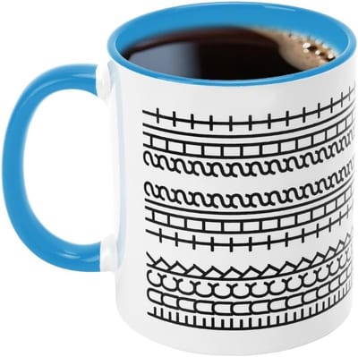Grappige Keramische Koffiemok met Verborgen Boodschap, 350ml voor Koffie en Thee, Ideaal voor Warm en Koud Drankjes (Blauw)