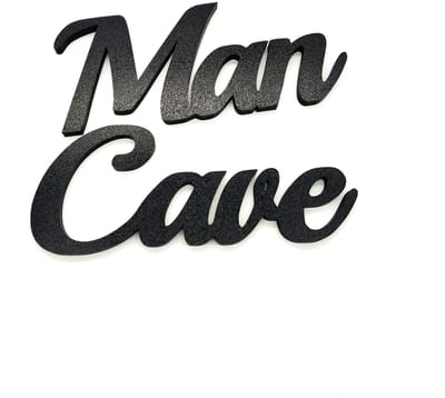 3D Man Cave Wandletters - Zwart Script Decoratie, Garage, Bar & Kantoor