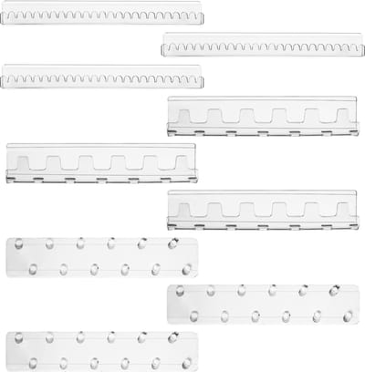 Unyqoos ® Sieraden Organisatie Set van 9 Transparante Muurhouders met Zelfklevende Haken en Pennen