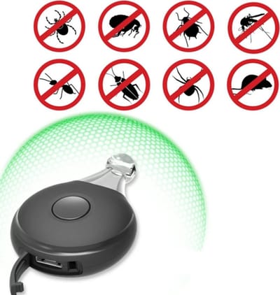 Draagbare Ultrasone Insectenbestrijding Apparaat - Oplaadbare Anti-Bug Repeller voor Vlooien, Teken en Luizen | Insectenpreventie voor Huisdieren en Buitenactiviteiten