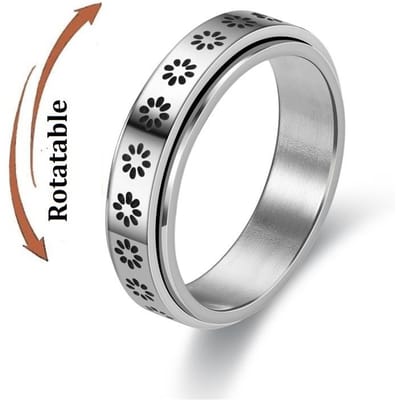 Anti Stress Angst Fidget Spinner Koppel Ringen Voor Geliefden Roterende Roestvrijstalen Trouwring Knuckle Ringen Sieraden Anillo 8