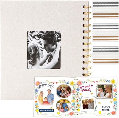 Linnen hardcover scrapbook fotoalbum 20,5 x 20,5 cm voor DIY herinneringen, creatief en persoonlijk herinneringsboek