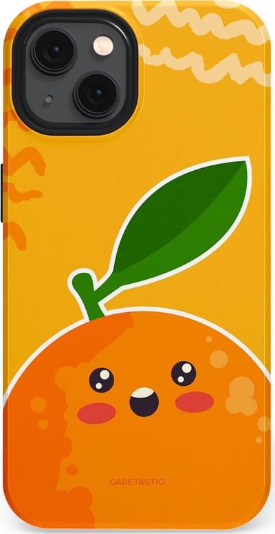 Casetastic Hoesje Geschikt voor Apple iPhone 13 Magsafe - Stijlvolle Beschermende Duo-layer Case - Vrolijke Sinaasappel