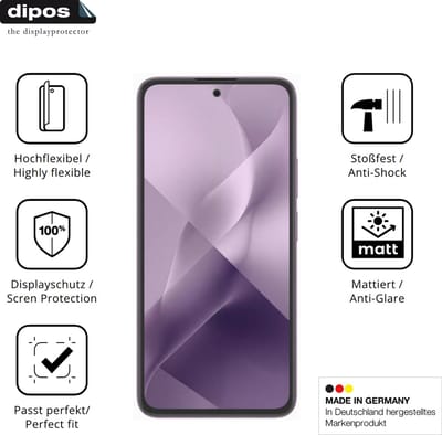 dipos FLEX – 2x Matte Screenprotector geschikt voor HMD Crest 2 | Volledige Schermbescherming | Case-Friendly