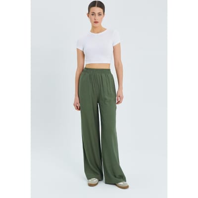 Zachte Aanraking Hoge Taille Wijde Pantalon