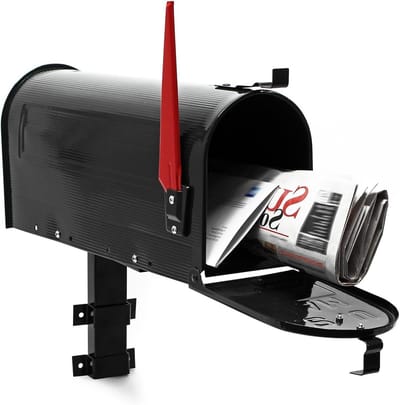 Amerikaanse brievenbus - Postbak US - Post veilig opbergen - Inclusief wandhouder - 18 x 22 x 48 cm - Zwart