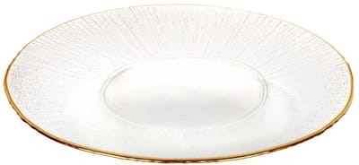 VILDE - Glas Dinerbord - Goud Rand - 30 cm - Platte Schotel