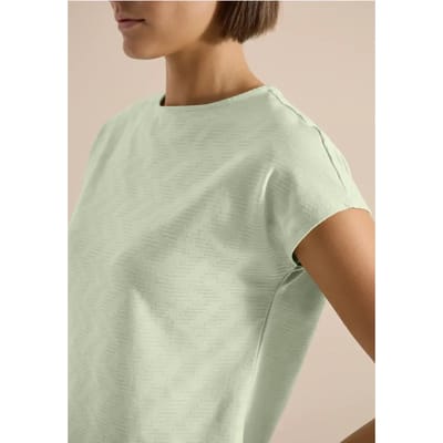 Shirt met boothals en structuur