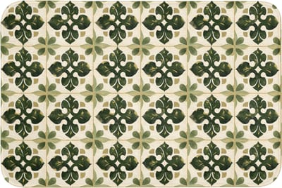 Badmat 90x60 cm - Antislip - Patroon - Tegel - Groen - Badmatten voor badkamer - Badkamermat - Douchemat - Badkamer mat