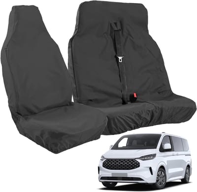 Voorstoelhoezen Transit Custom 2014-2024 - 600D Oxford stof - waterdicht - bescherming tegen slijtage - ShopVlot