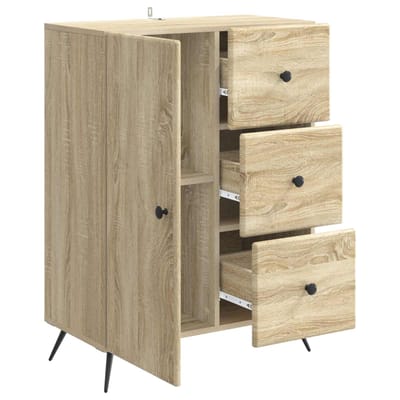 vidaXL - Dressoir - Sonoma - Eiken - 66 - x - 34,5 - x - 90 - cm - Bewerkt - hout