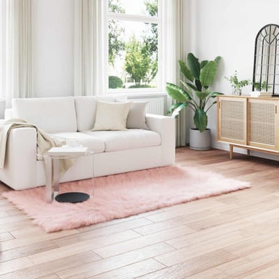 vidaXL - Tapijt - van - imitatie - schapenvacht - TAFALLA - Roze - 80 - x - 200 - cm